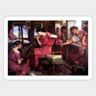 Penelope and her Suitors - John WIlliam Waterhouse Sticker